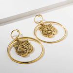 Load image into Gallery viewer, Vintage Tiger Hoop Earrings
