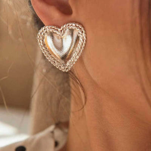 Gold Braided Heart Earrings