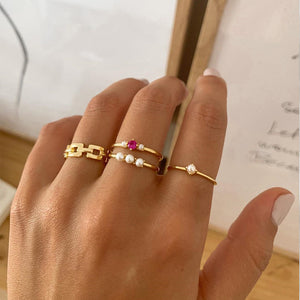 4Pcs Classic Chain Ring Set