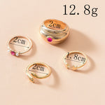 Load image into Gallery viewer, 4Pcs Rose-red Rhinestone Vintage Rings Set
