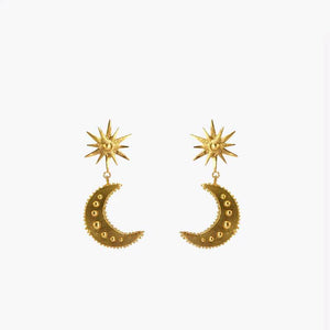 Moon & Star Gold Earrings