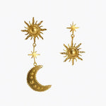 Load image into Gallery viewer, Boho Moon &amp; Star Asymmetric Earrings
