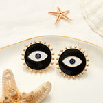 Load image into Gallery viewer, Black Exaggerate Demon Eyes Earrings
