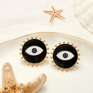 Black Exaggerate Demon Eyes Earrings